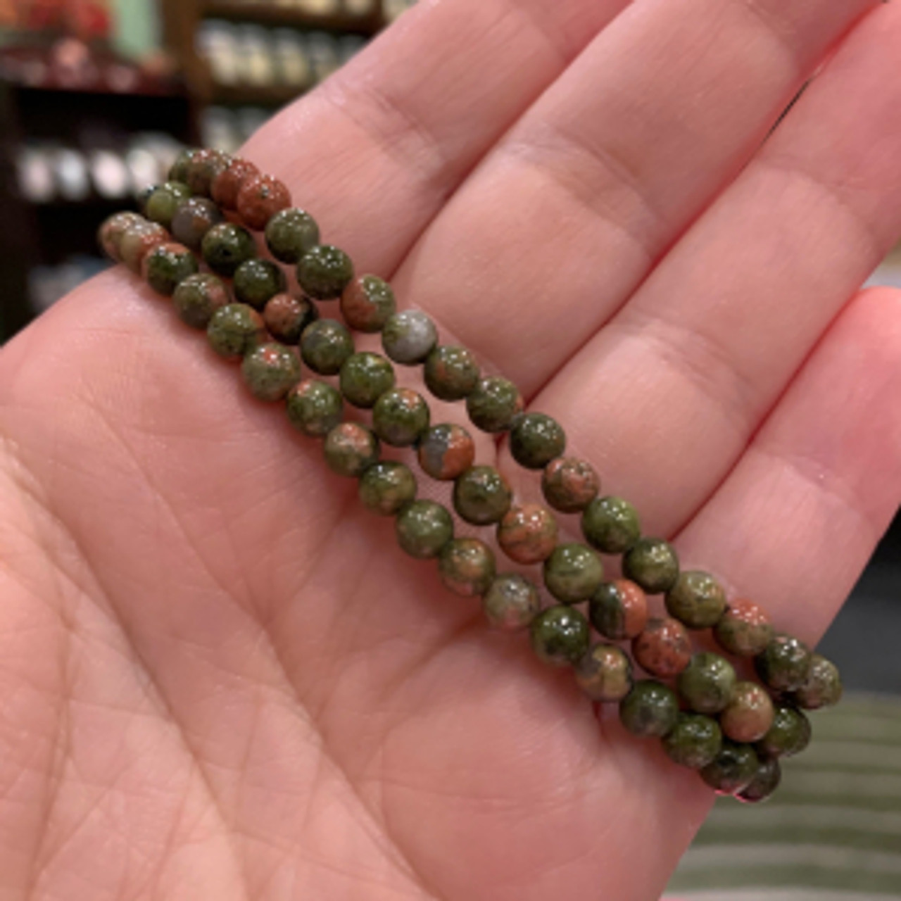 Unakite Matte Tumble Bracelet With Lava Stone And Golden Hematite– Imeora