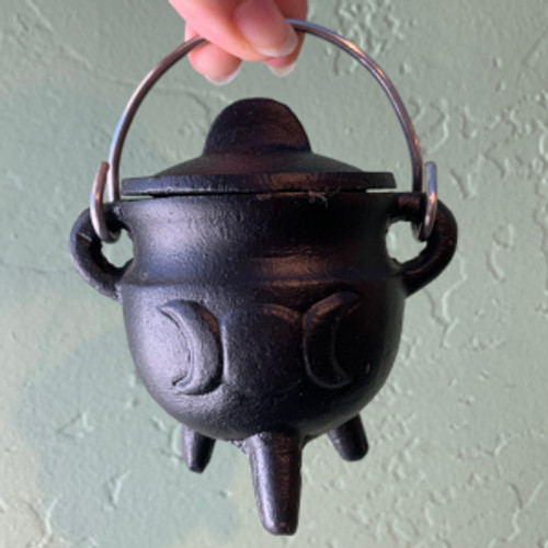 Mini Pot Belly Cauldron with Triple Moon