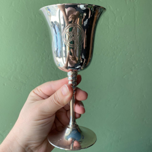 6.5 inch Silver Plate Chalice with Pentacle