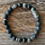 Rune Bracelet - Fehu - Silver Obsidian and Volcanic Rock