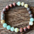 Rune Bracelet - Dagaz - Amazonite and Mahogany Obsidian