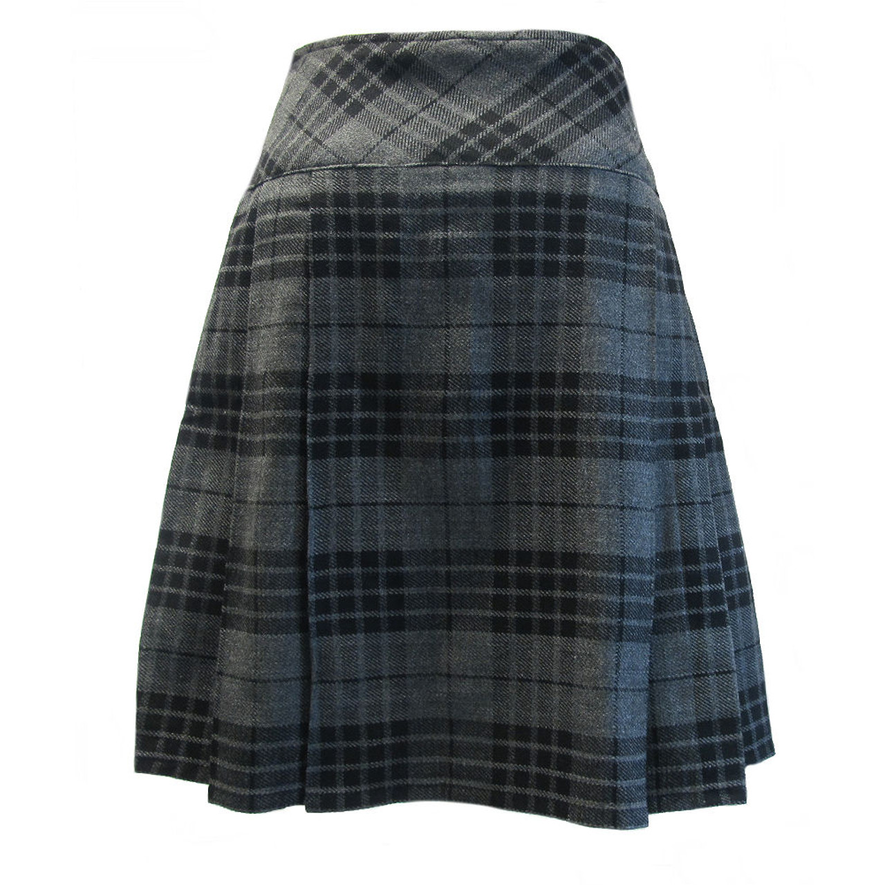Women's Grey Granite Scottish Tartan Plaid Billie Skirt | 23