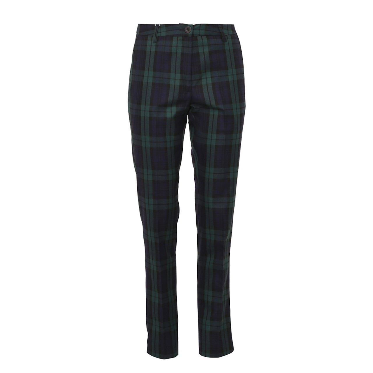 Burberry Ladies Pants Slim Bright Red Tartan Pants | World of Watches