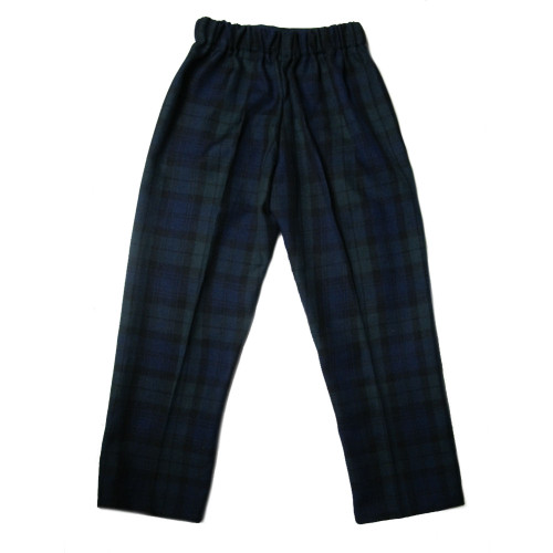 Black Watch Wool Trousers in Forward Pleat  The Ben Silver Collection