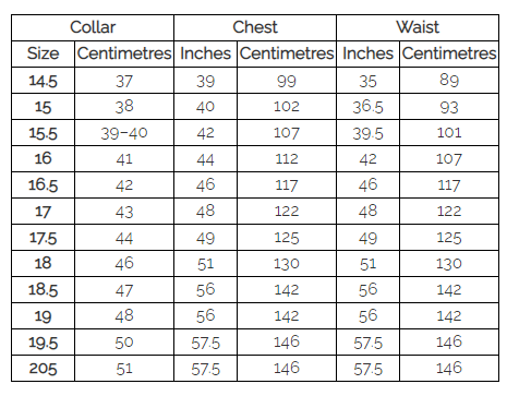 Size Guide, Size Chart