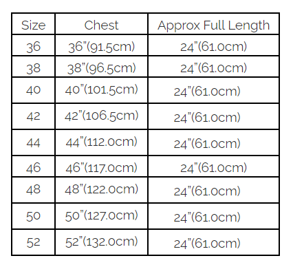 Size Guide, Size Chart