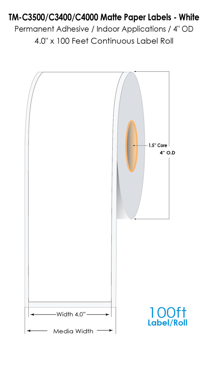 Rouleau d’étiquettes synthétique mat-TM-C3500 et C4000