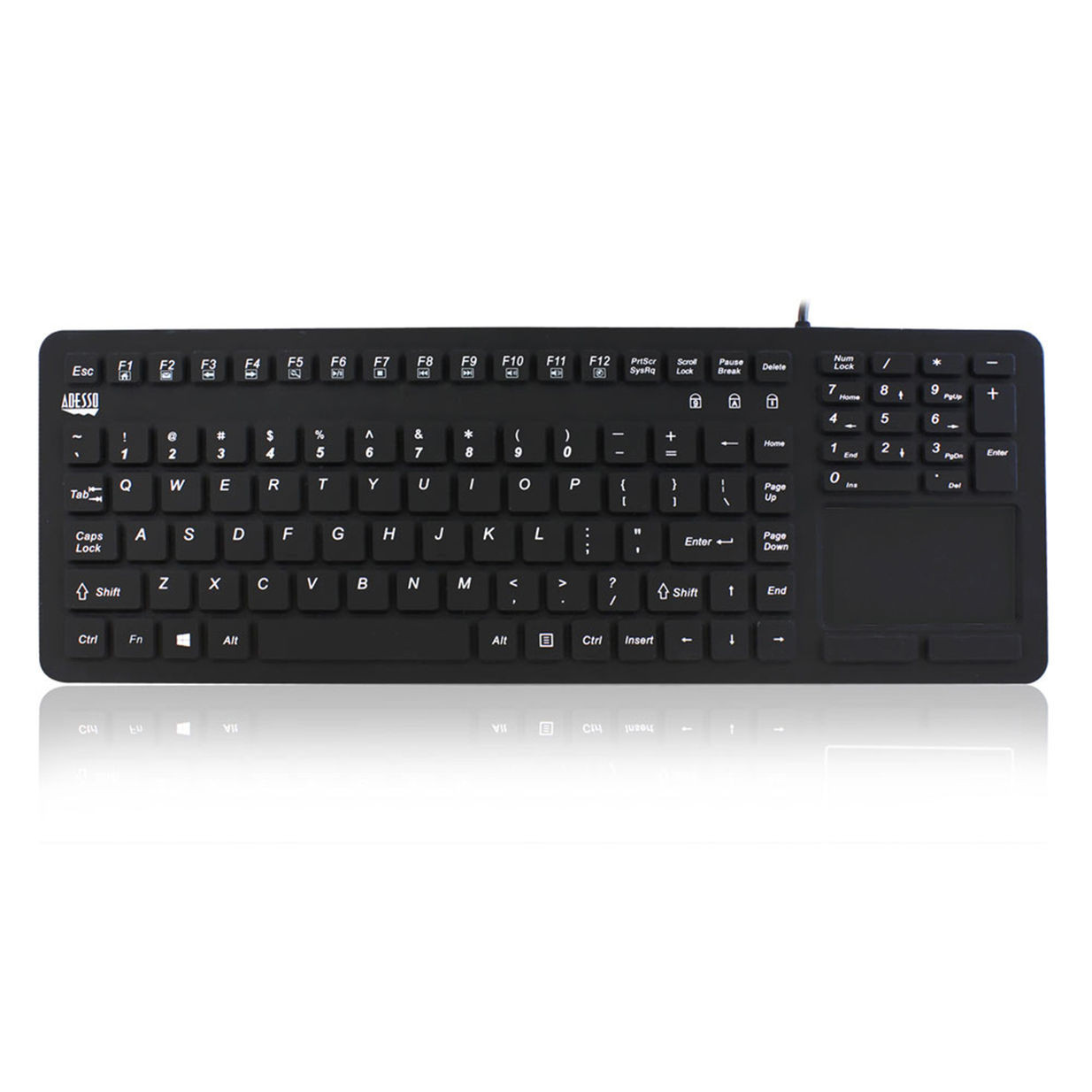 Usb Touchpad Keyboard Adesso AKB-270UB | WATERPROOF USB TOUCHPAD KEYBOARD