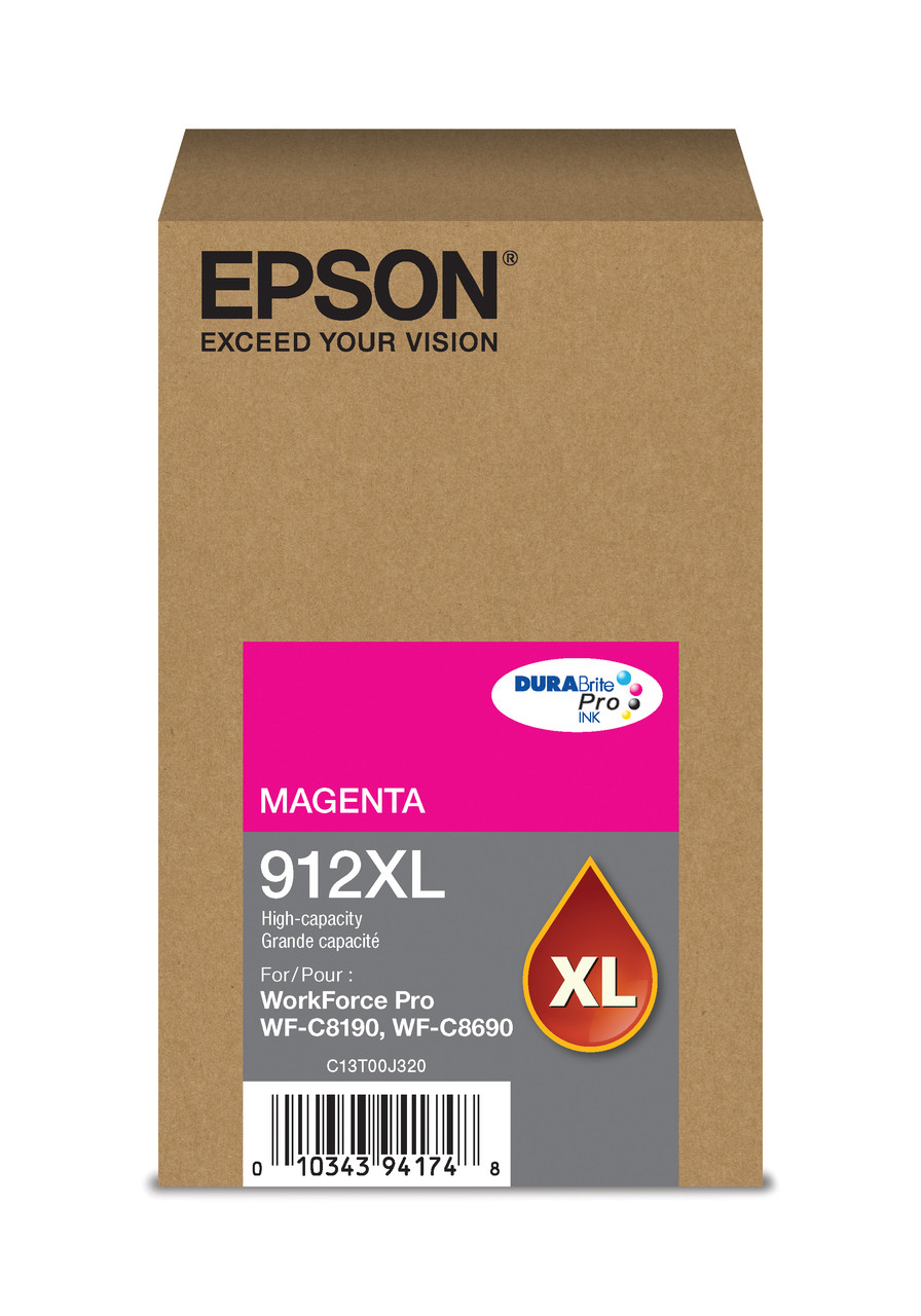 Epson DURABrite Pro 912XL Original High Yield Inkjet Ink Cartridge -  Magenta Pack - 4600 Pages