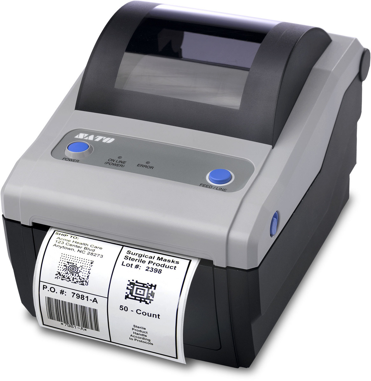 Anmeldelse vores Ombord SATO CG408DT 203 dpi Desktop Direct Thermal Label Printer | WWCG08061