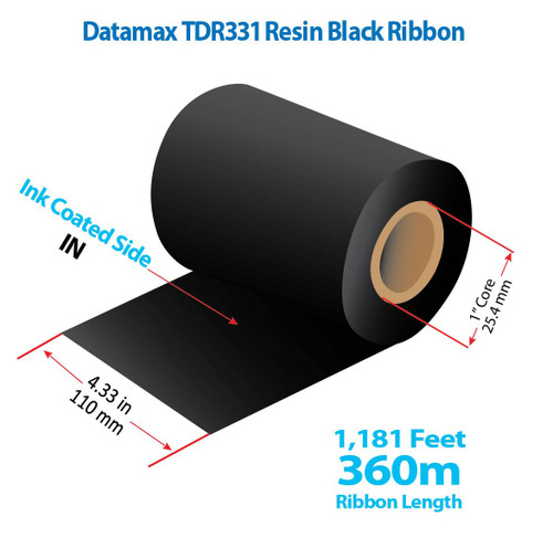 Datamax 4.33" x 1181 feet BLUE TDM200 Wax/Resin Color Ribbon with Ink IN | 24/Ctn Image 1