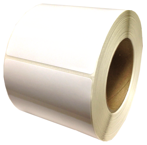 LT5C\OKI 1"x1.375" High Gloss Paper Label 3320/Roll 3" Core/8" OD