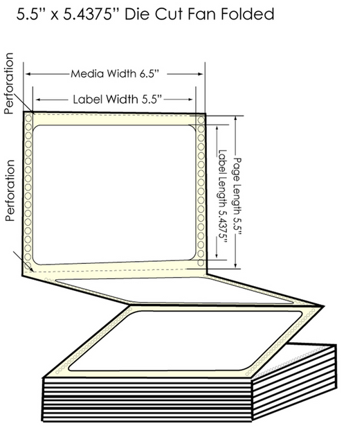 GP-C831 5.5" x 5.4375" High Gloss Paper Labels 1700/Carton