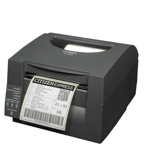 Citizen CL-S531II-EPUBK-P Barcode Printer | CL-S531 TypeII, DT, 300 DPI, w/ Premium LAN & Peeler, Gray Image 1