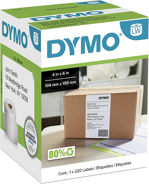 Dymo 1744907 | 4XL SHIPPING LABELS 4X6 220/ROLL Image 1