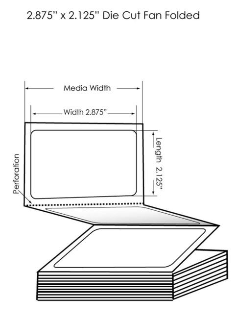 Inkjet 2.875' x 2.125' High Gloss Labels 2200 Fan-Folded/Carton For C400 C3500 C6000 C6500 C7500