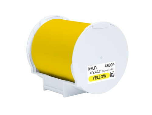 K-Sun PEARLabel 400iXL 4" (100mm) X 49.2 Ft Yellow Polyethylene Olefin Tape - 48004