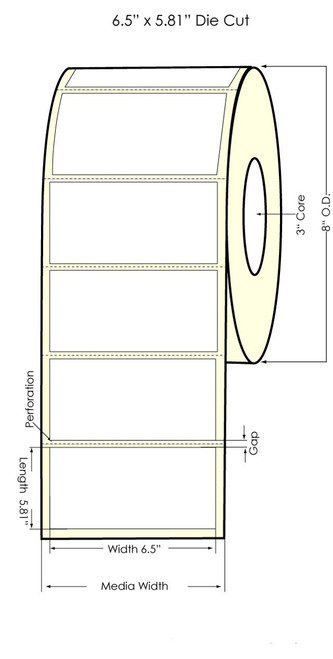 iColor 700 6.5" x 5.85" Memjet HG Paper Labels 900/Roll Matrix ON