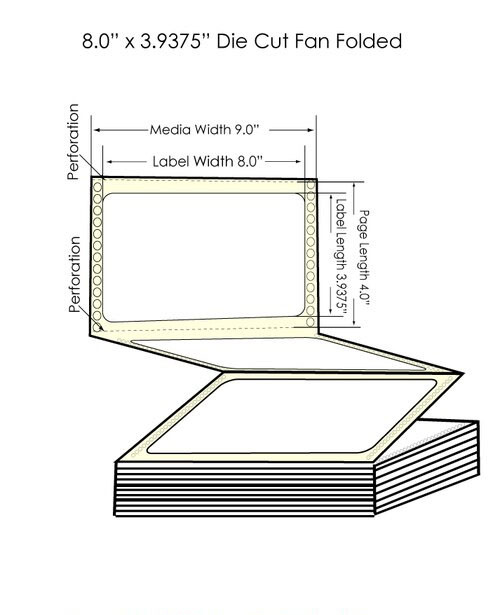 GP-C831 8" x 3.9375" Matte Paper Labels 2,550/Carton Image 1