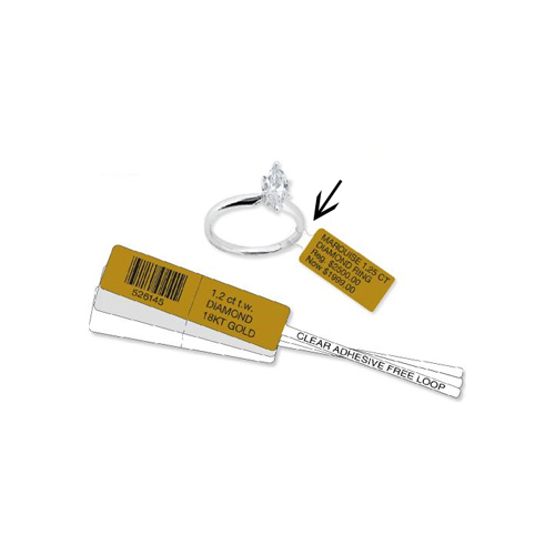 Jewelry/Ring Labels TT306C Poly-LAM (Clear Tail) White Glossy Thermal Transfer Tags 1333/Roll  On 1" Core Roll Jewelry/Ring Labels TT306C Poly-LAM (Clear Tail) White Glossy Thermal Transfer Tags 1333/Roll  On 1" Core Roll