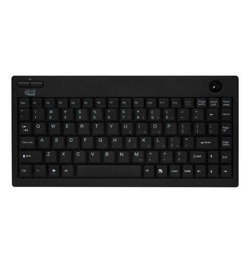 Adesso AKB-310UB | MiniUSB keyboard w/Optical trackball (bl