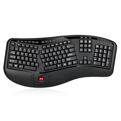 Adesso WKB-3500UB | Tru-Form Wirless Ergo Trackball Keyboard
