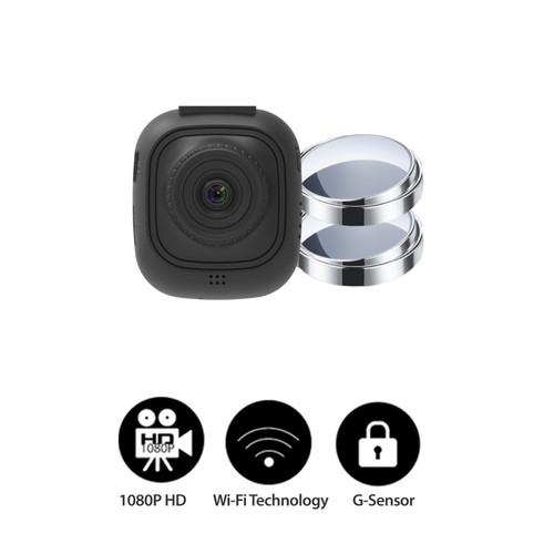 Adesso GO1328G | myGEKOgear by Adesso Orbit 132 Full HD 1080p Wi-Fi Dash Cam with Blind Spot Mirrors and 8GB MicroSD Card