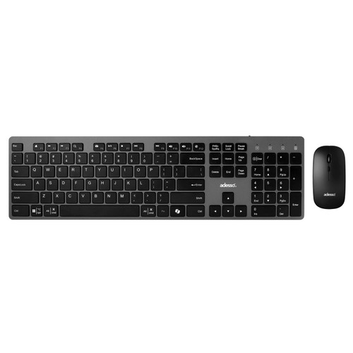 Adesso WKB-7300CB | Multi OS Wireless Scissor Switch Keyboard and Mouse With a CoPilot AI Hotkey and Quiet Switches