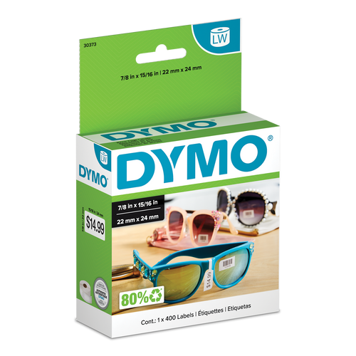 Dymo LabelWriter Price Tag Labels - Direct Thermal Rat Tail Price Tags Labels - 30373