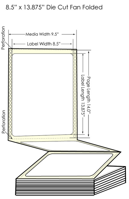 GP-C831 8.5" x 13.875" High Gloss Paper Labels 850/Carton