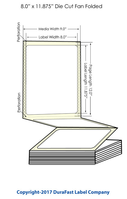 GP-C831 8" x 11.875" High Gloss Paper Labels 850/Carton Image 1