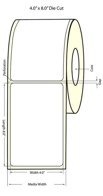 C6500 4" x 8" Matte Paper Label 300/Roll Image 1