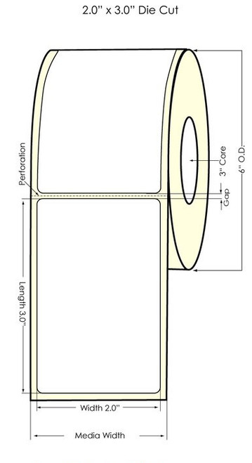 LX900 2" x 3" Silver Polyester Label 1000/Roll Image 1