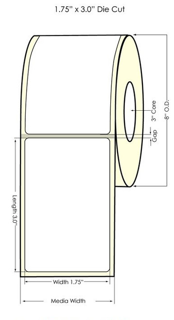 TM-C7500 1.75"x3" NP High Gloss Paper Label 1800/Roll Image 1