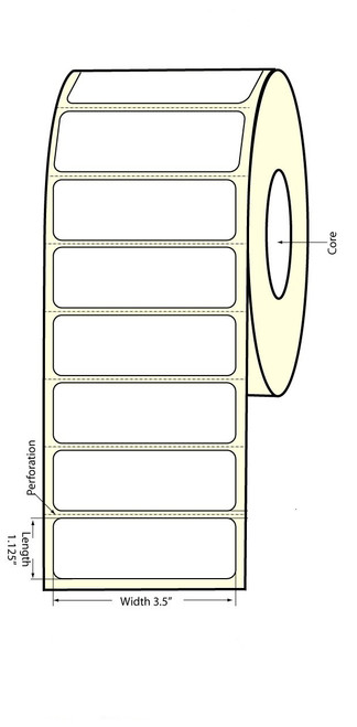 TM-C3500 3.5" x 1.125" Matte BOPP Labels 850/Roll Image 1