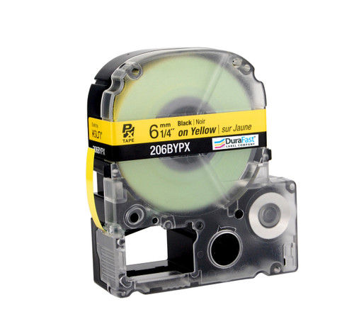 206BYPX 1/4" Yellow Glossy Polyester Label PX Tape Image 1