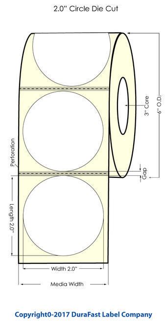 TM-C7500 2" Circle Removable High Gloss Label 1200/Roll Image 1