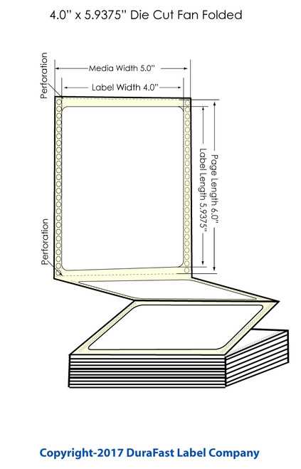 GP-C831 4" x 5.9375" High Gloss Paper Labels 1700/Carton Image 1