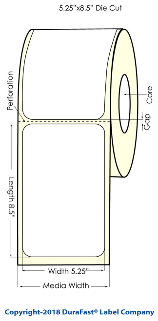 LX900 5.25" x 8.5" Glossy BOPP Labels 300/Roll Image 1