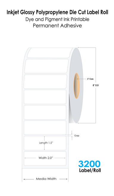 TM-C7500G 2" x 1.5" NP Glossy BOPP Label 3200/Roll