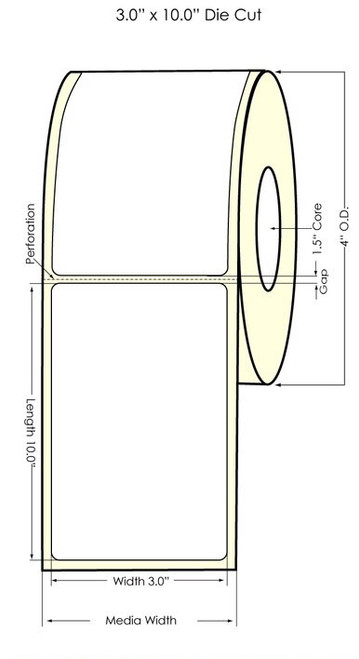 TM-C3500 3" x 10" (1A) Matte Paper Label 110/Roll Image 1