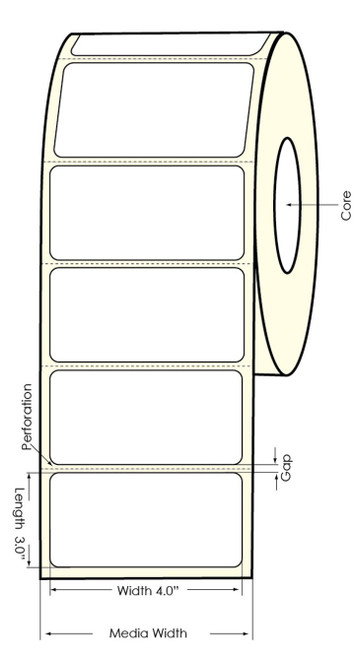 C6500 4"x3" Clear Polyester Inkjet label roll