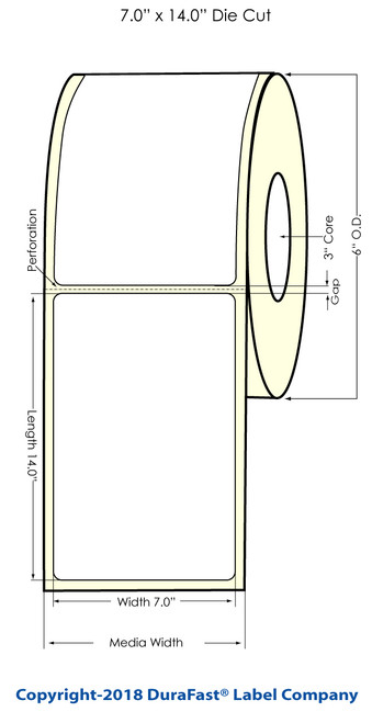 300x - 7" x 14" Chemical Label 600/Roll Image 1