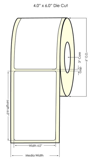 C6500 4" x 6" Inkjet Crystal Holographic Labels 420/Roll | 3" Core/6" OD