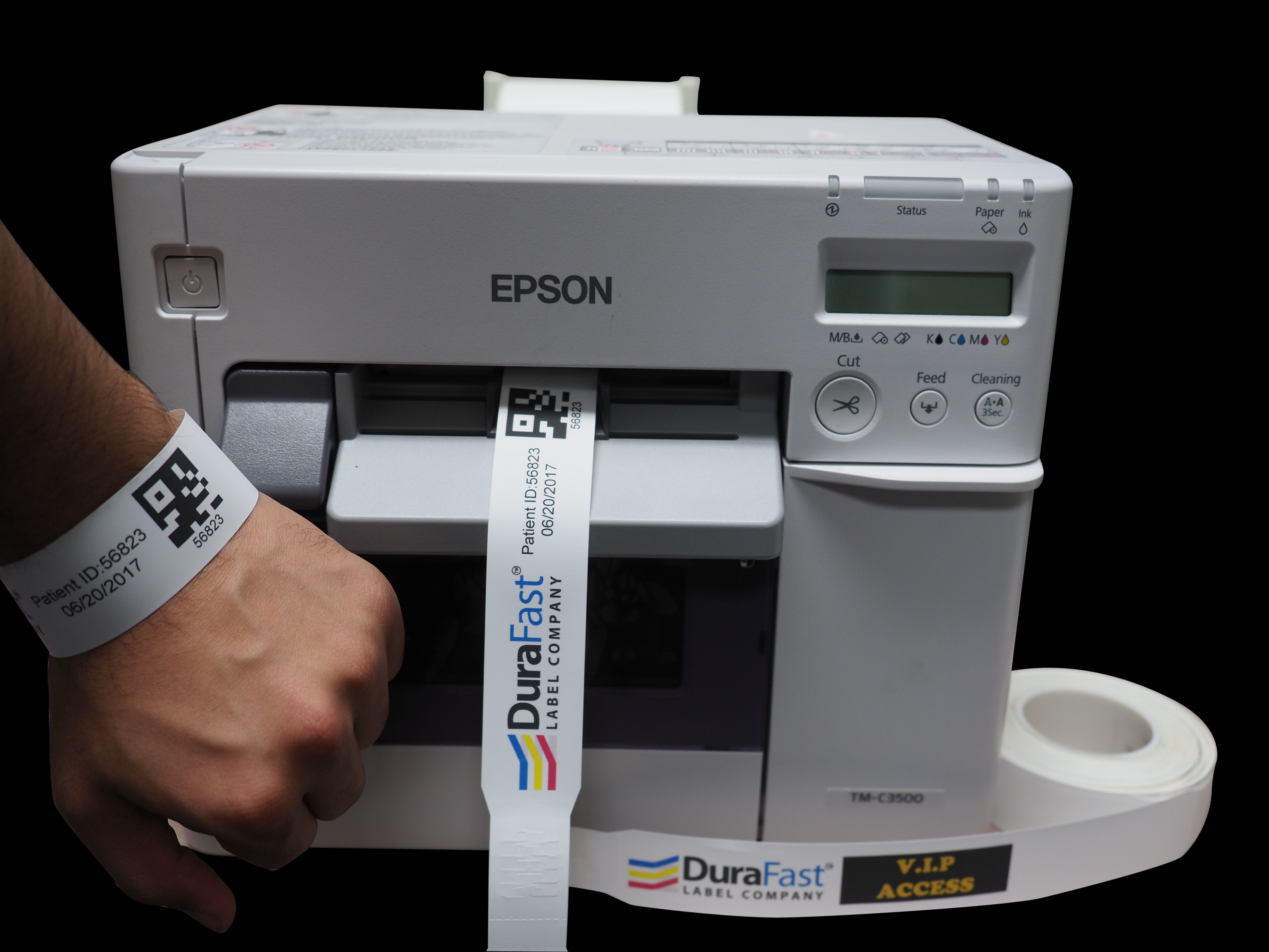 Étiquettes en continu,Epson TM-C3400 et TM-C3500.