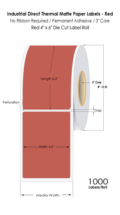 Redweld Label Example Red Direct Thermal 4