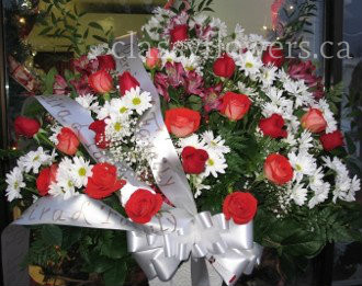 Medium size sympathy flower arrangement 