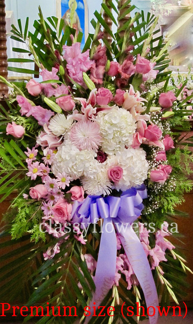  Standing Spray With Purple  Flowers.