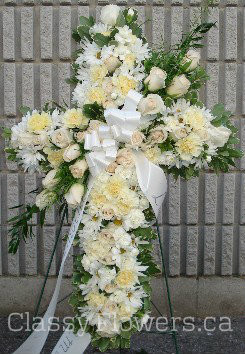 Medium size white standing cross 