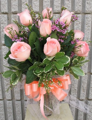 Dozen Medium Stem Roses in a Vase